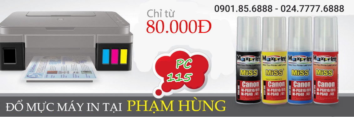 Dịch vụ đổ mực máy in tại đường Phạm Hùng
