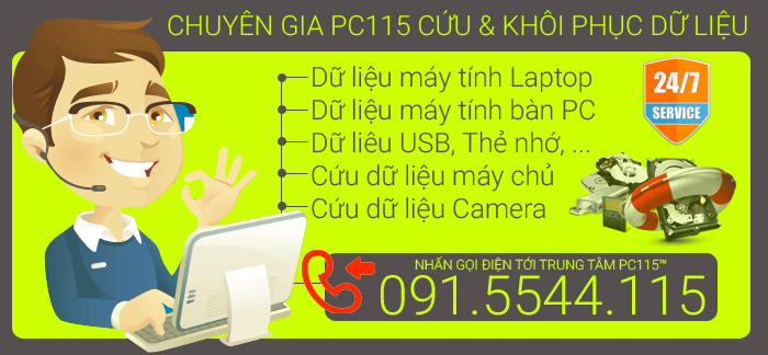 Kh&ocirc;i phục dữ liệu tại nh&agrave; PC115